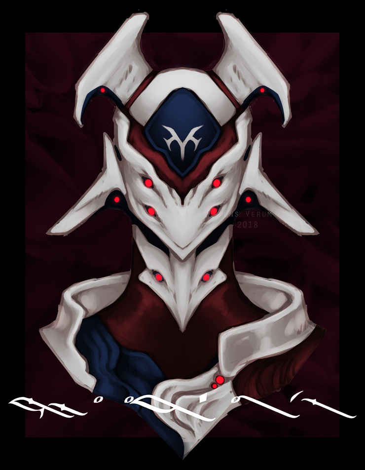 A drawing of Garuda from Warframe